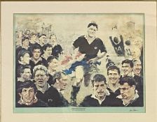 A Rugby commemorative print, 'Underdog Rampant, Scotland's Grand Slam 1990'