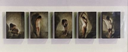Four contemporary artworks, including Molly Garnier, ‘Sculpted’, five nude poses, framed together,