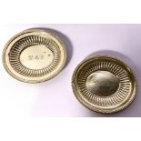 A pair of Tiffany & Co. Silver Soldered (plated) small card trays, circular dished form, with
