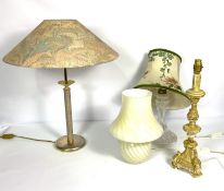 Four assorted table lamps, including a Renaissance style lamp base (4)
