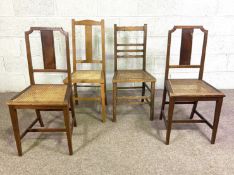 Four assorted vintage cane seated chairs (2)