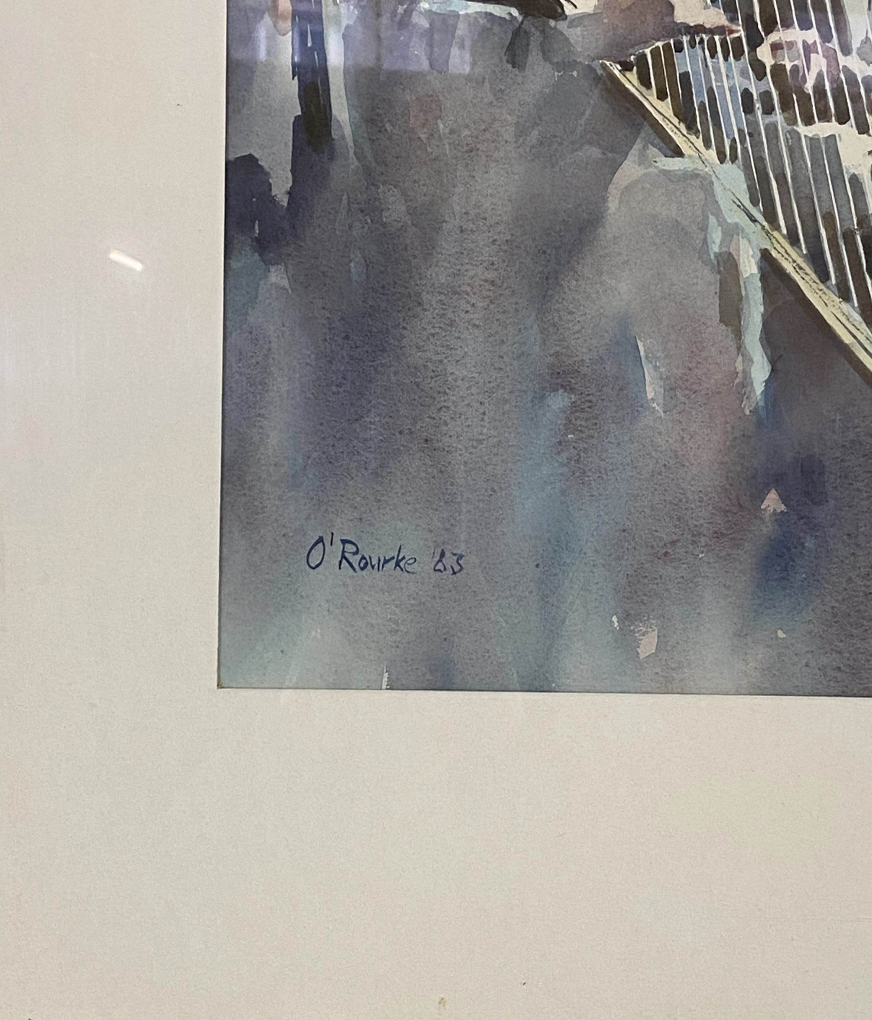 O’Rourke, Scottish circa 1985, Harpist; Fiddler, two watercolours, both signed and dated - Image 4 of 11