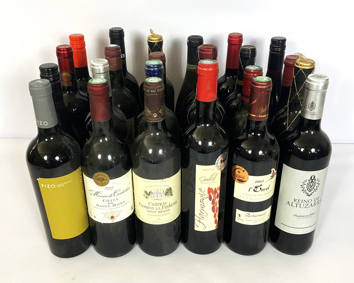 A selection of assorted wines and spirits, including assorted Rioja, Chablis, various recent