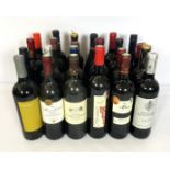 A selection of assorted wines and spirits, including assorted Rioja, Chablis, various recent