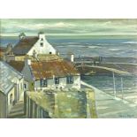 Leslie Blyth, Scottish Contemporary, “Crail Harbour” oil on canvas, signed LR: Leslie Blythe, 45cm x
