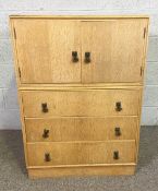 A small vintage side cabinet, together with two handy Sewing / Work tables, both with hinged