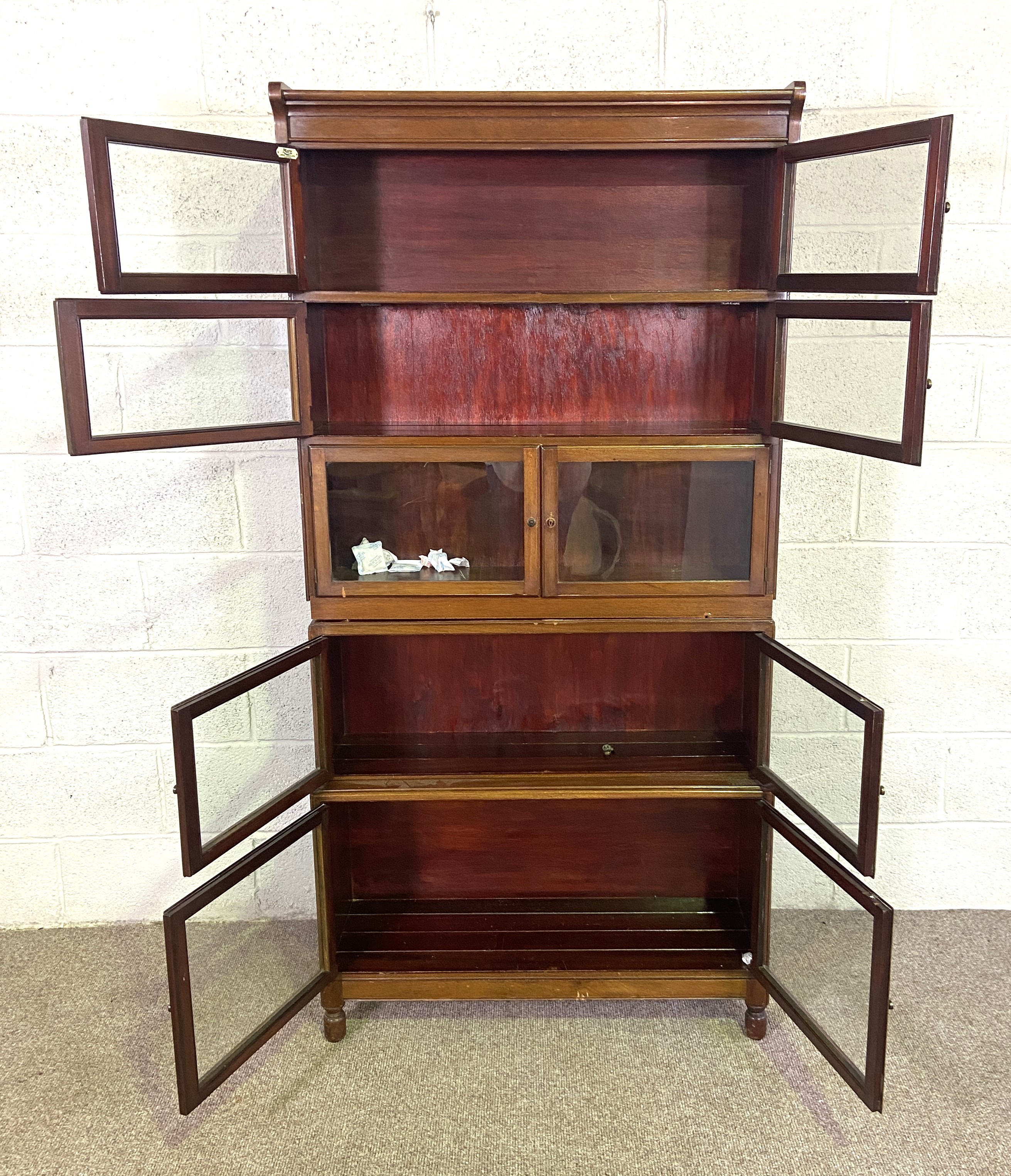 A Globe Wernicke style oak sectional bookcase, with five stories, 173cm high; and another similar - Image 9 of 13