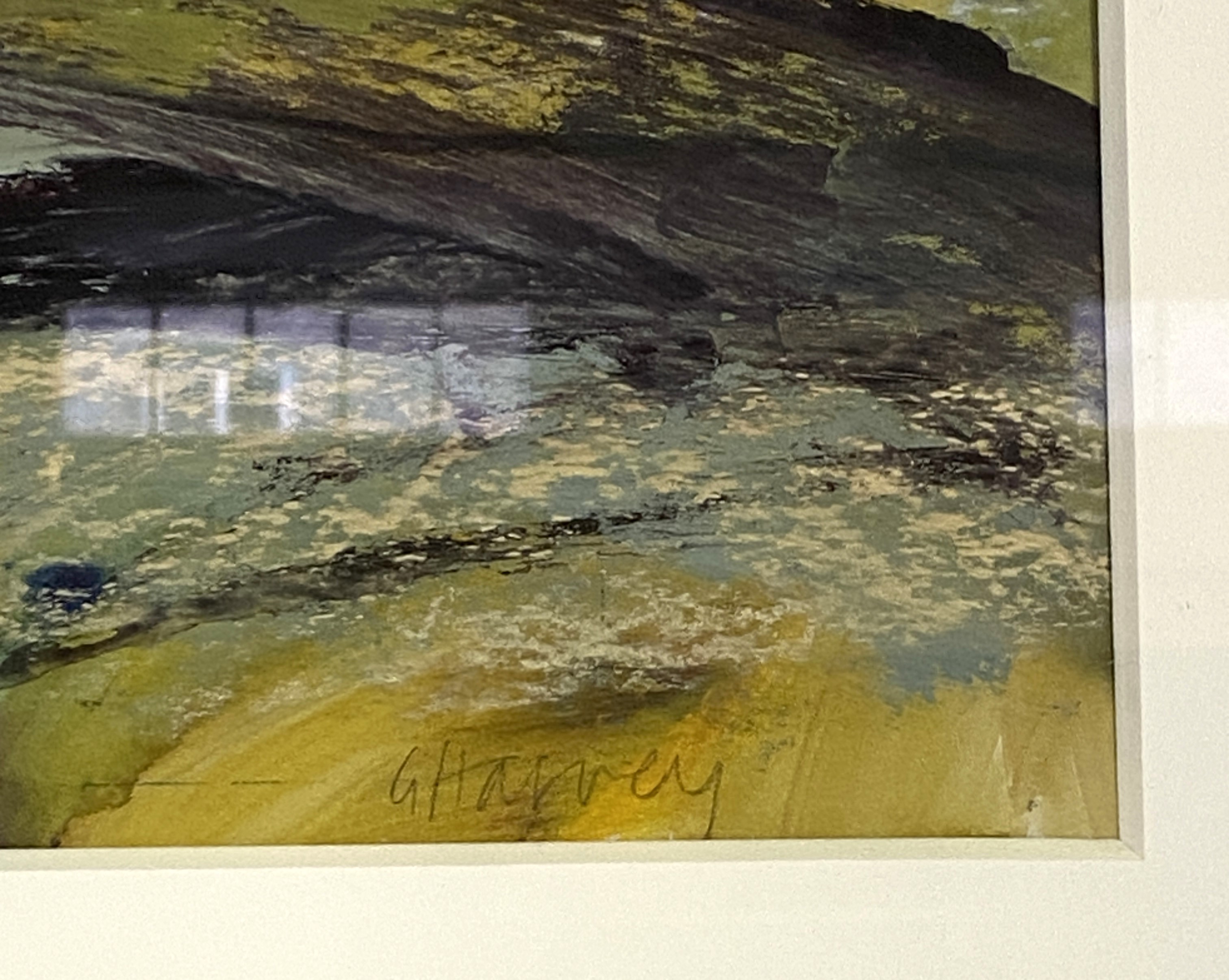 Three paintings, including Gail Hardy, Scottish Contemporary, “Moorland Loch”, gouache, 25cm x 51cm; - Image 14 of 17