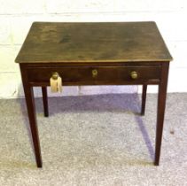 A 19th century mahogany single drawer side table