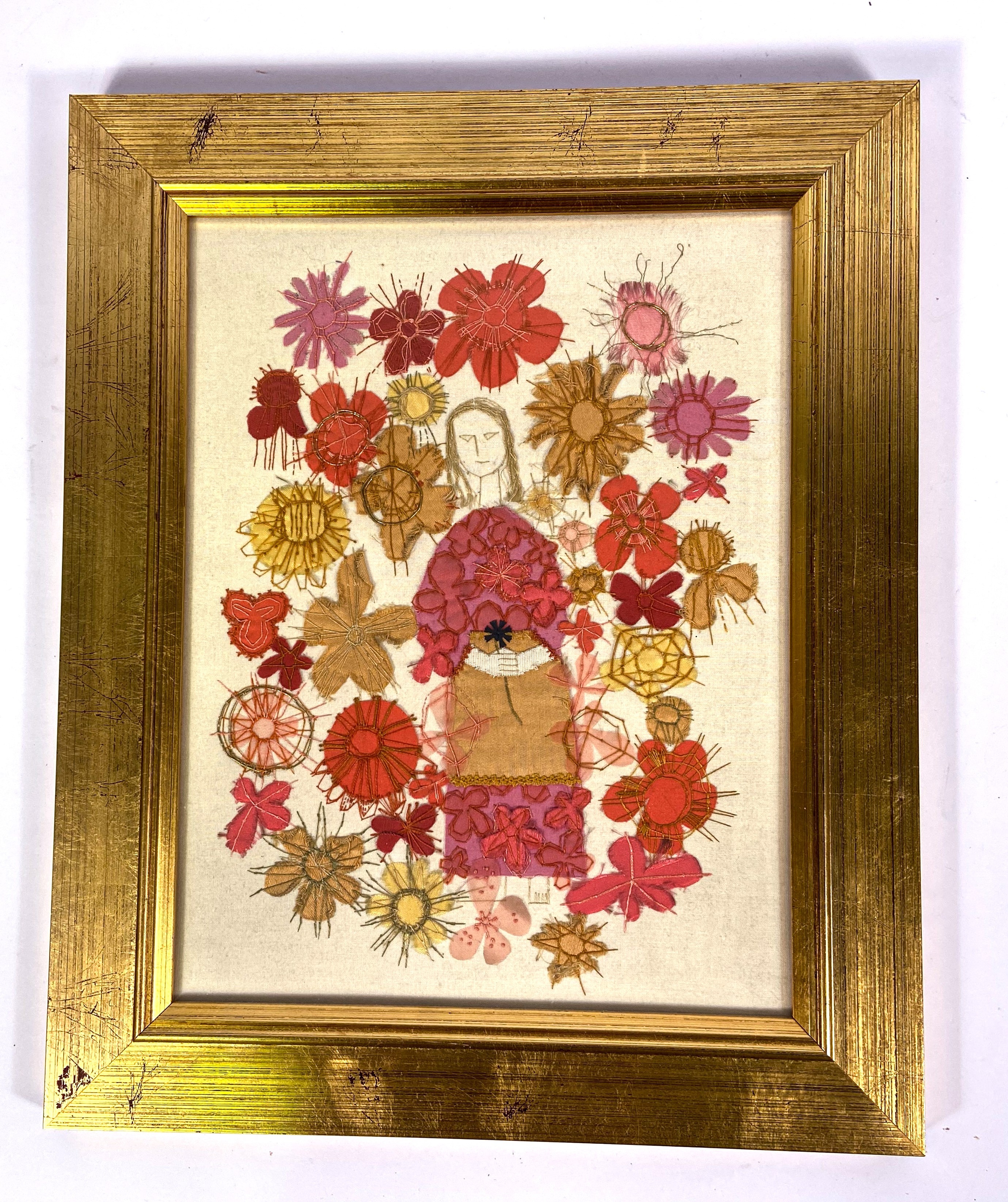 Assorted pictures, including a contemporary mixed media work of a lady amongst flowers; Still Life - Image 4 of 12