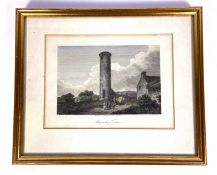A selection of assorted framed prints, various engravings of architecture and landscape, including