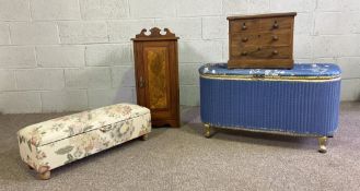 Miscellaneous furniture, including a Victorian rosewood miniature chest of five drawers, 36cm