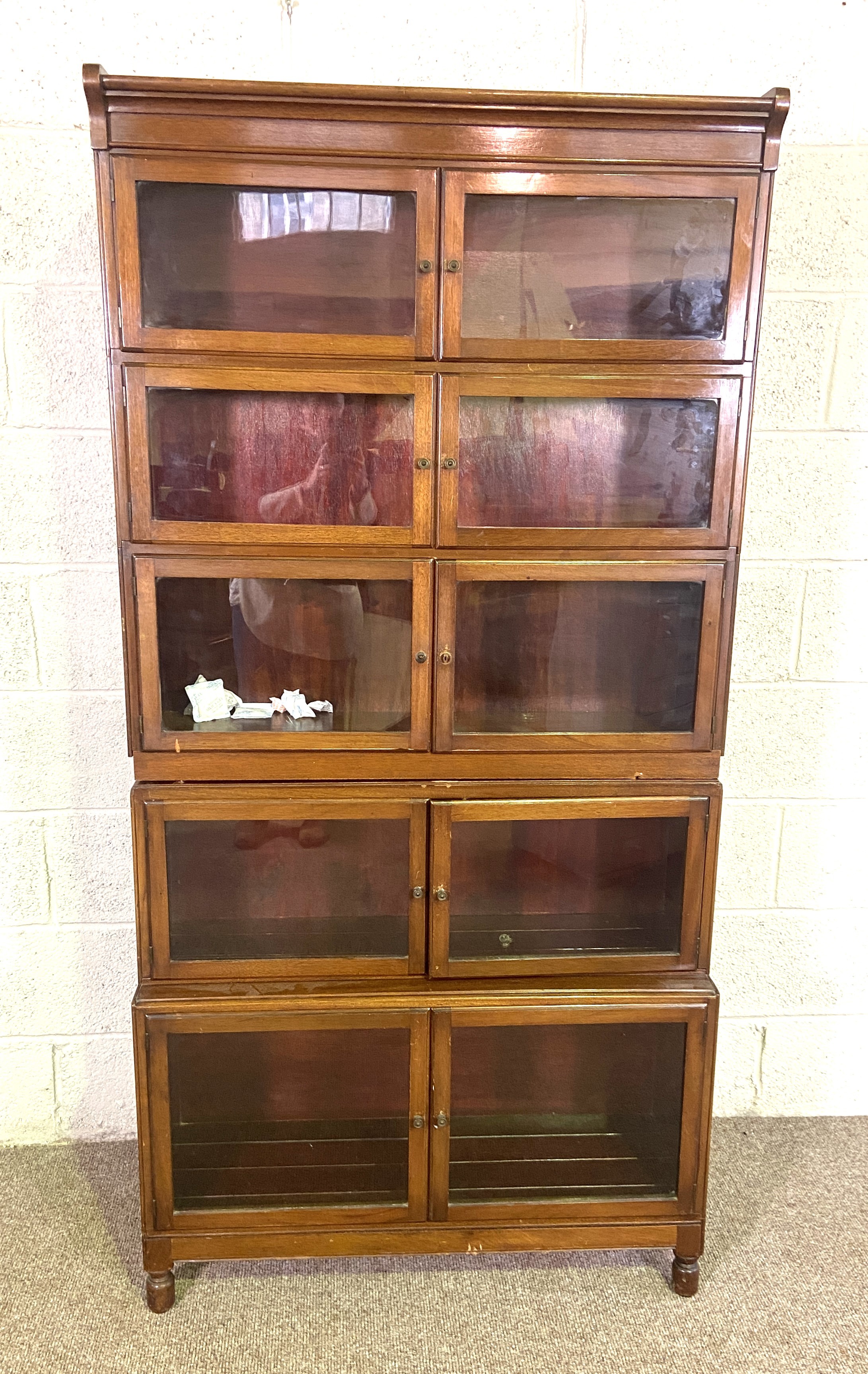 A Globe Wernicke style oak sectional bookcase, with five stories, 173cm high; and another similar - Image 8 of 13