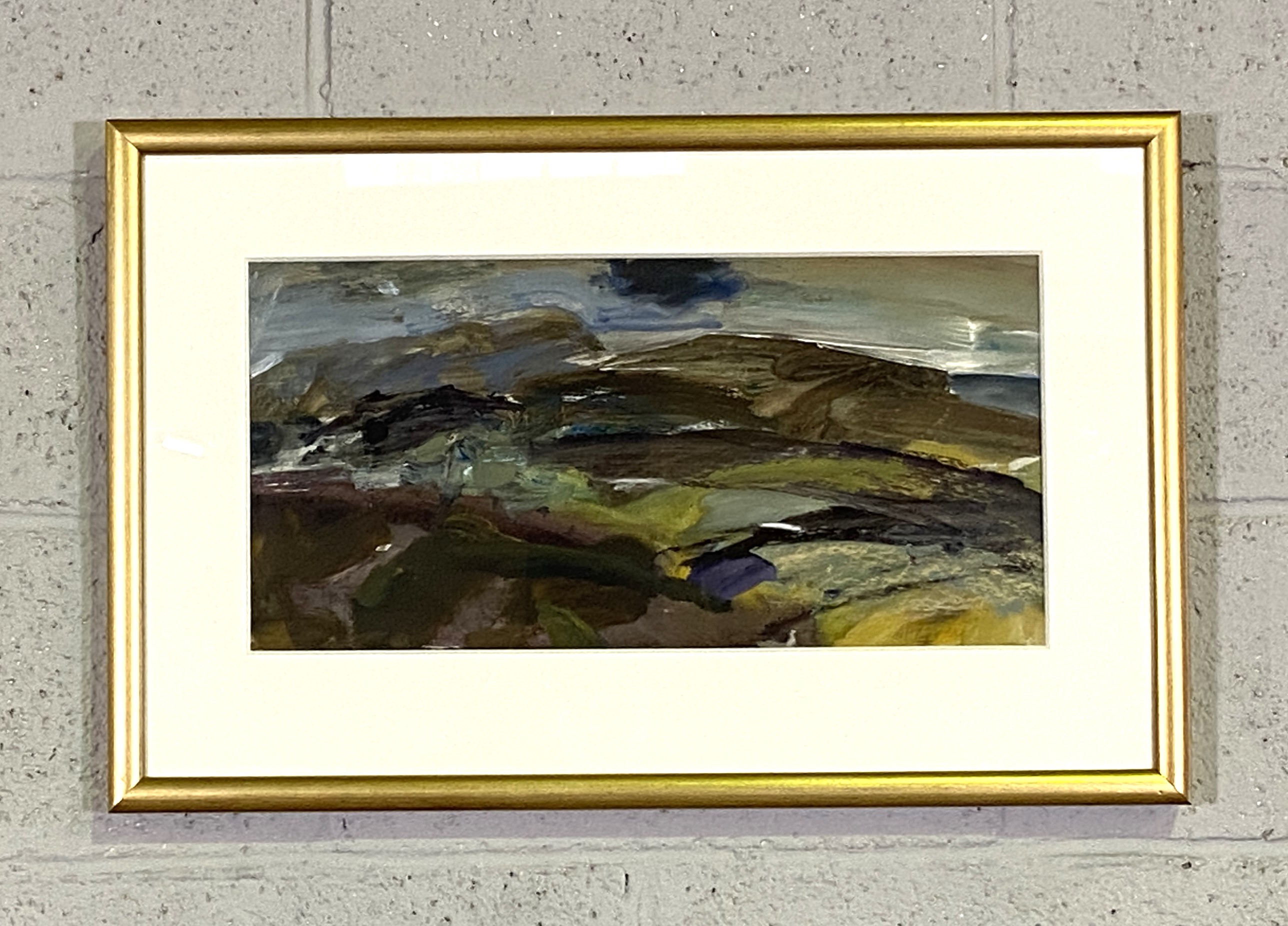 Three paintings, including Gail Hardy, Scottish Contemporary, “Moorland Loch”, gouache, 25cm x 51cm; - Image 12 of 17