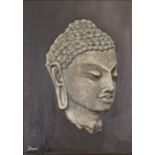 Caroline Shea, Contemporary, “Head of the Buddha, Sarnath, India (from 6th Century original stone