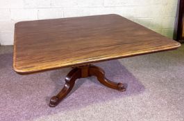A mid Victorian mahogany breakfast table, circa 1860, with moulded rounded rectangular tilt top,