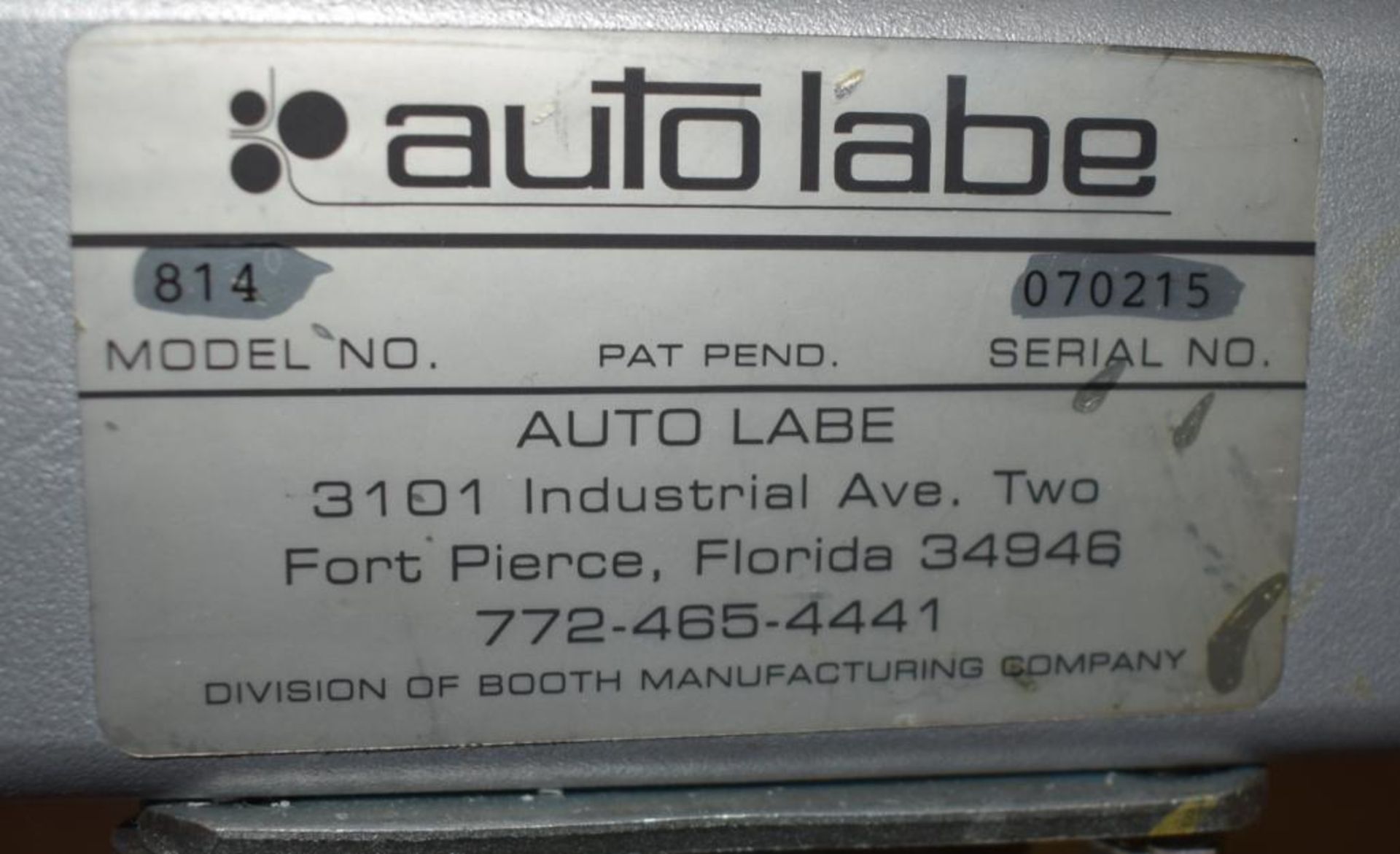 Auto Labe Model 110SRH Pressure Sensitive Wraparound Labeler. Pedastal Mounted Labeler aattaches to - Image 19 of 26