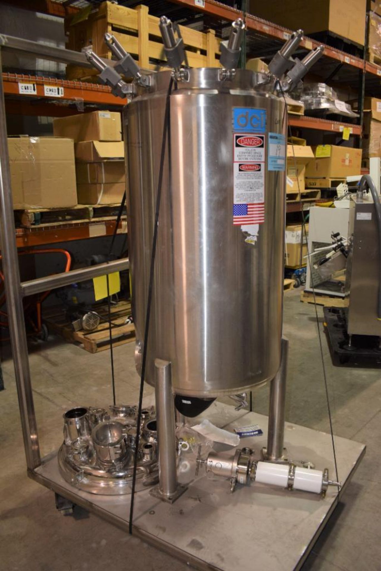 DCI Reactor, Approximate 60 Gallon, 316L Stainless Steel. Approximate 20" diameter x 44" straight si