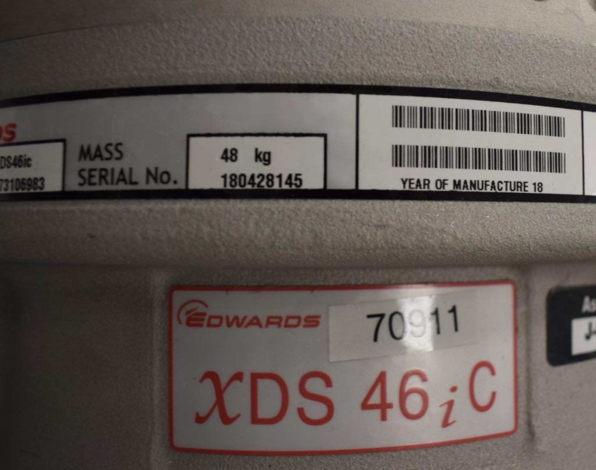 Edwards Chemical-Resistant Dry Scroll Vacuum Pump, Model XDS46iC. Approximate 23.5 cfm, 0.7hp motor. - Image 7 of 7