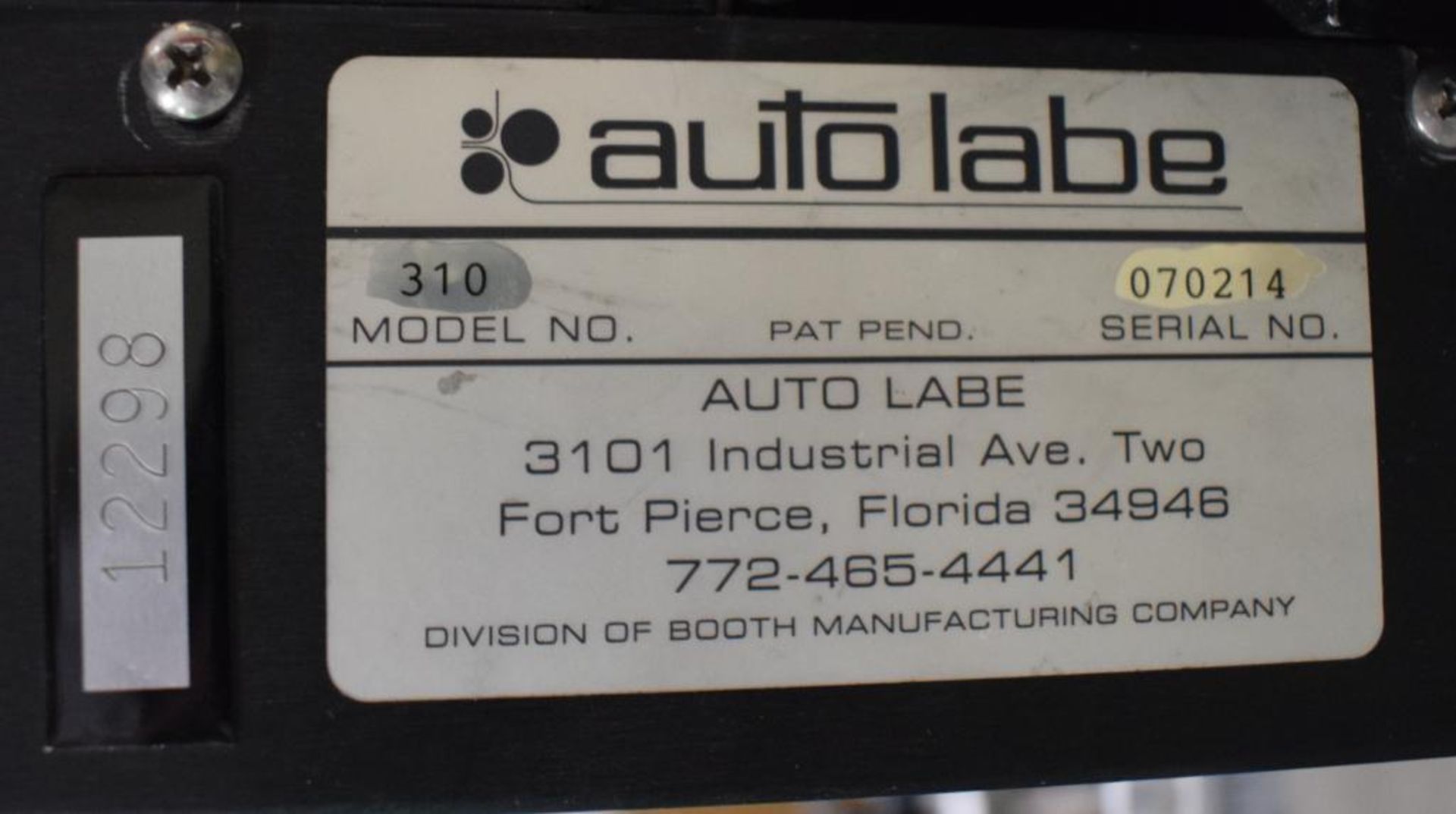 Auto Labe Model 110SRH Pressure Sensitive Wraparound Labeler. Pedastal Mounted Labeler aattaches to - Image 18 of 26