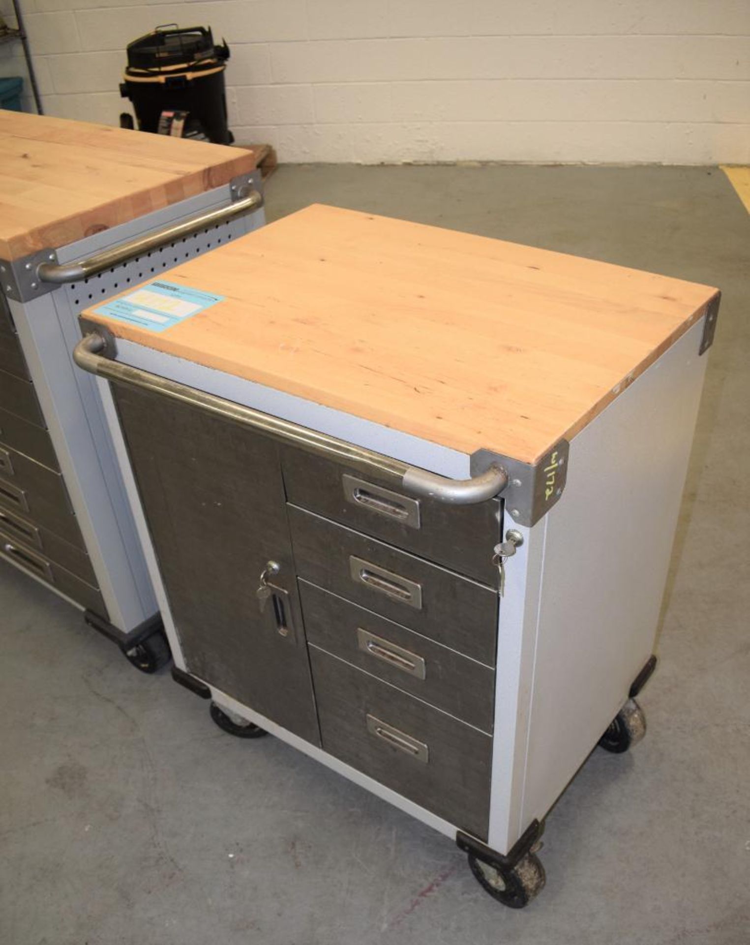 Lot Of (2) UltraHD Rolling Workbench Cabinets. (1) 12 drawer, (1) cabinet with wood top. (1) 4 drawe - Image 12 of 12