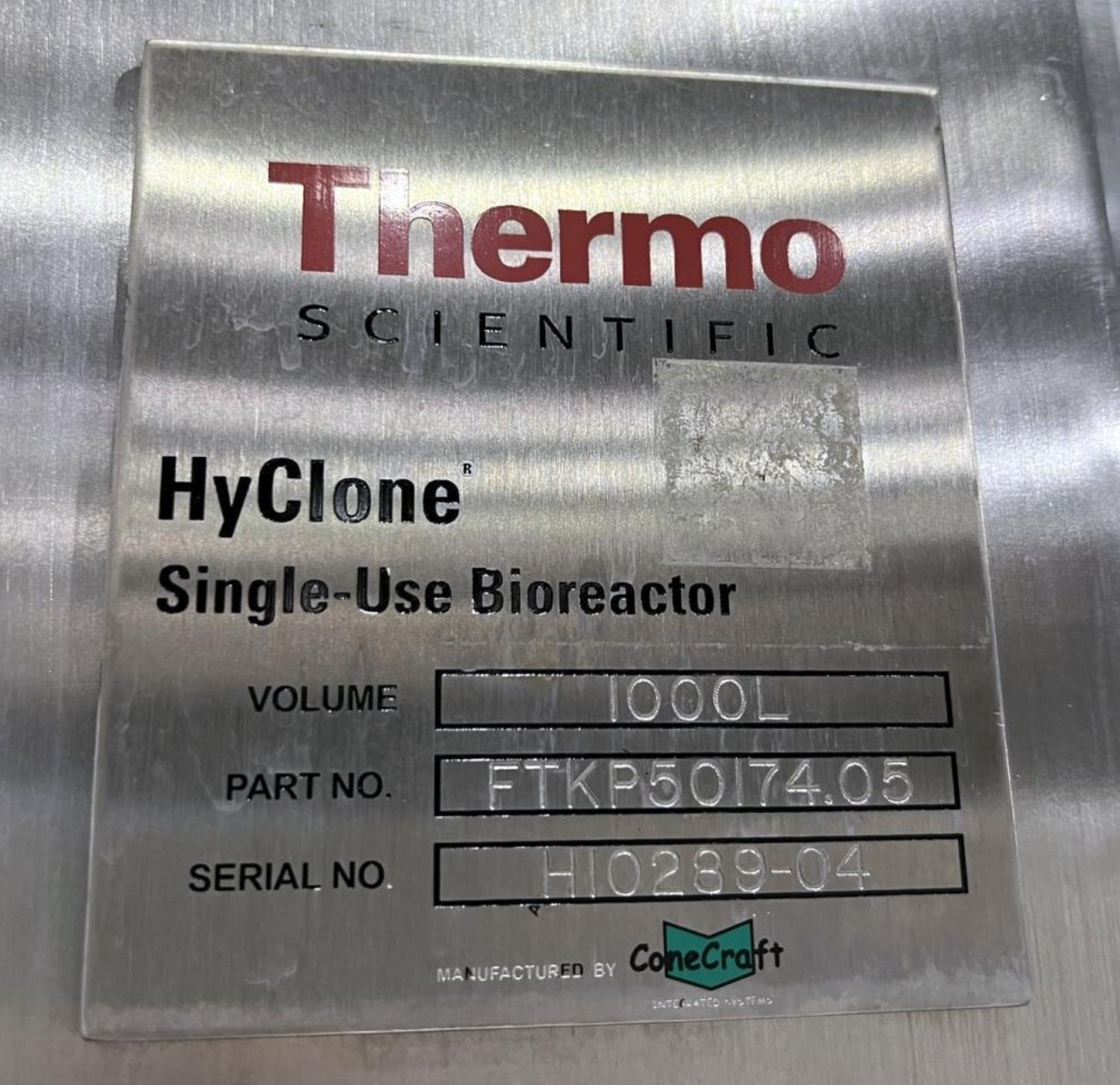 Used- Thermo Scientific Single Use Bioreactor, Model HyClone, 1000 liter capacity, Stainless Steel. - Image 10 of 10