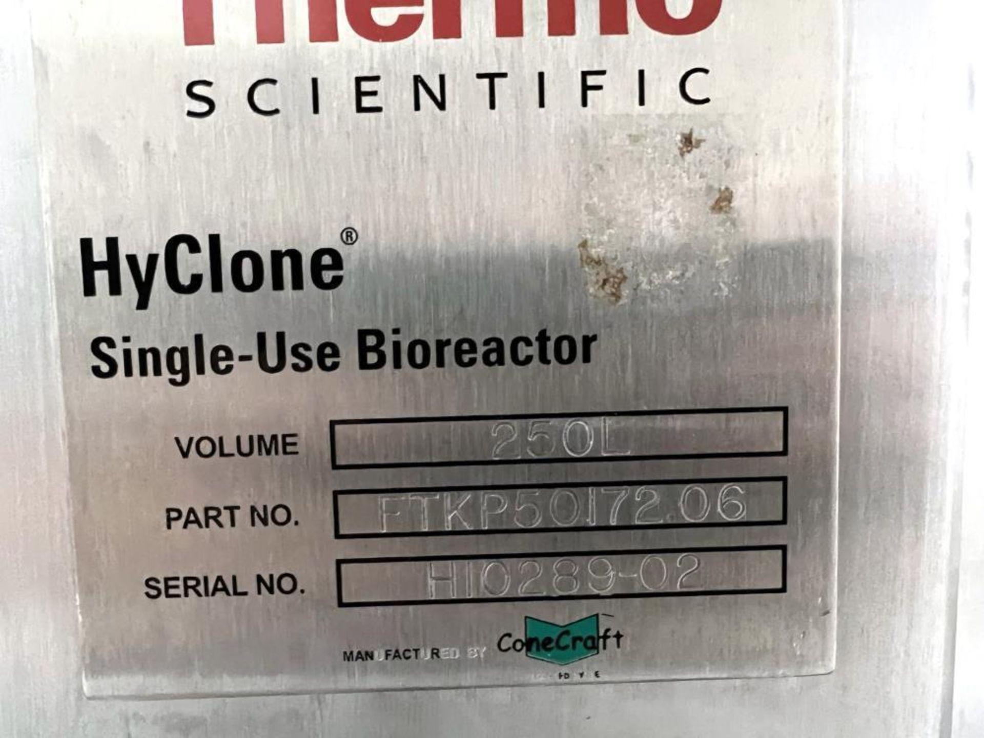 Used- Thermo Scientific Single Use Bioreactor, Model HyClone, 250 liter capacity, Stainless Steel. O - Image 9 of 9
