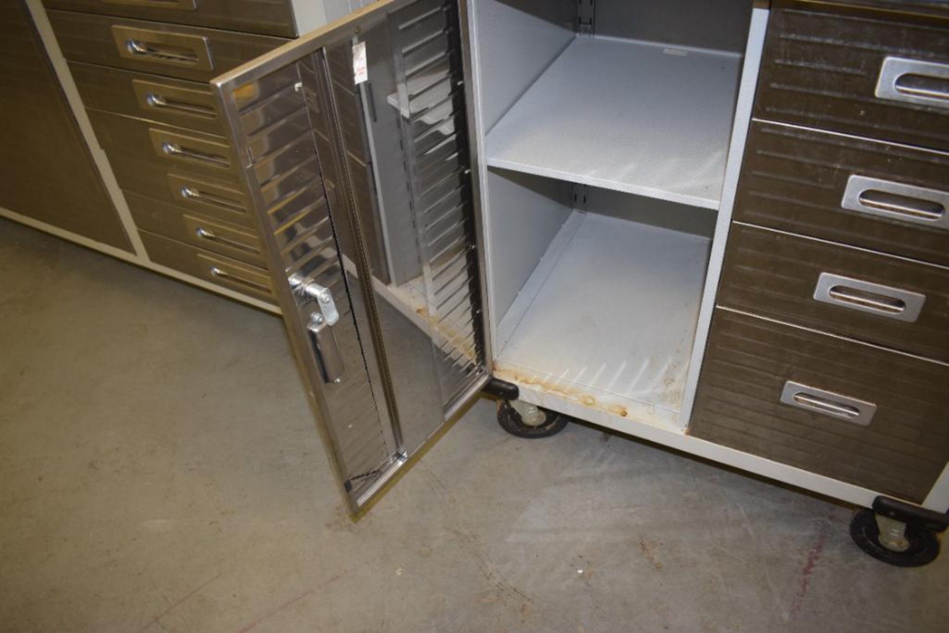 Lot Of (2) UltraHD Rolling Workbench Cabinets. (1) 12 drawer, (1) cabinet with wood top. (1) 4 drawe - Image 10 of 12