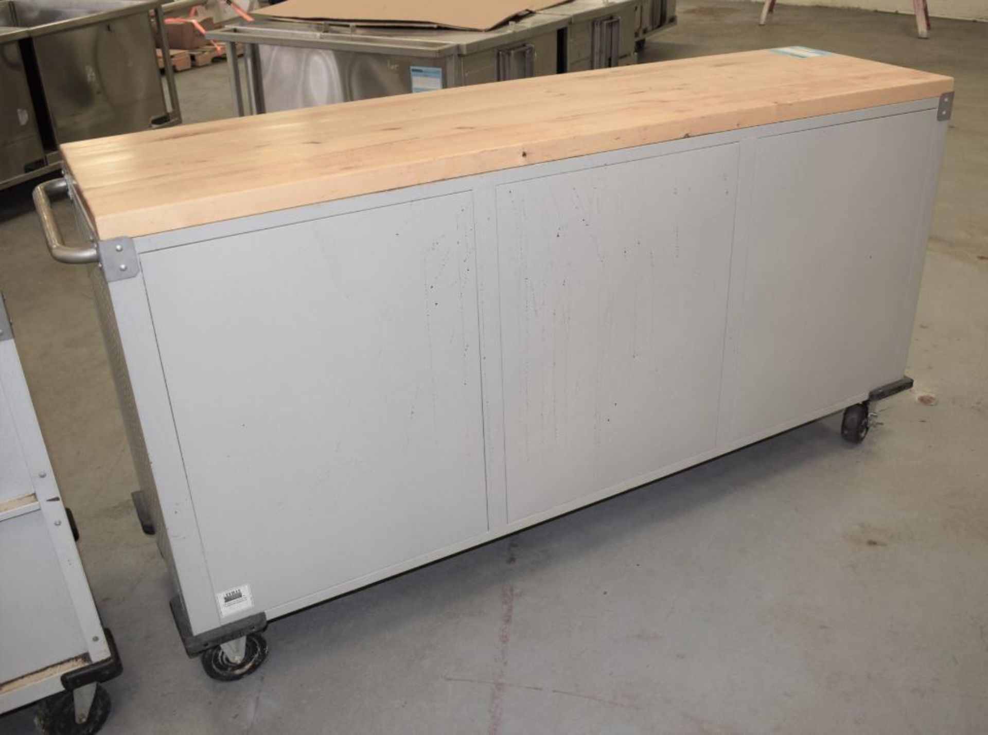 Lot Of (2) UltraHD Rolling Workbench Cabinets. (1) 12 drawer, (1) cabinet with wood top. (1) 4 drawe - Image 4 of 12