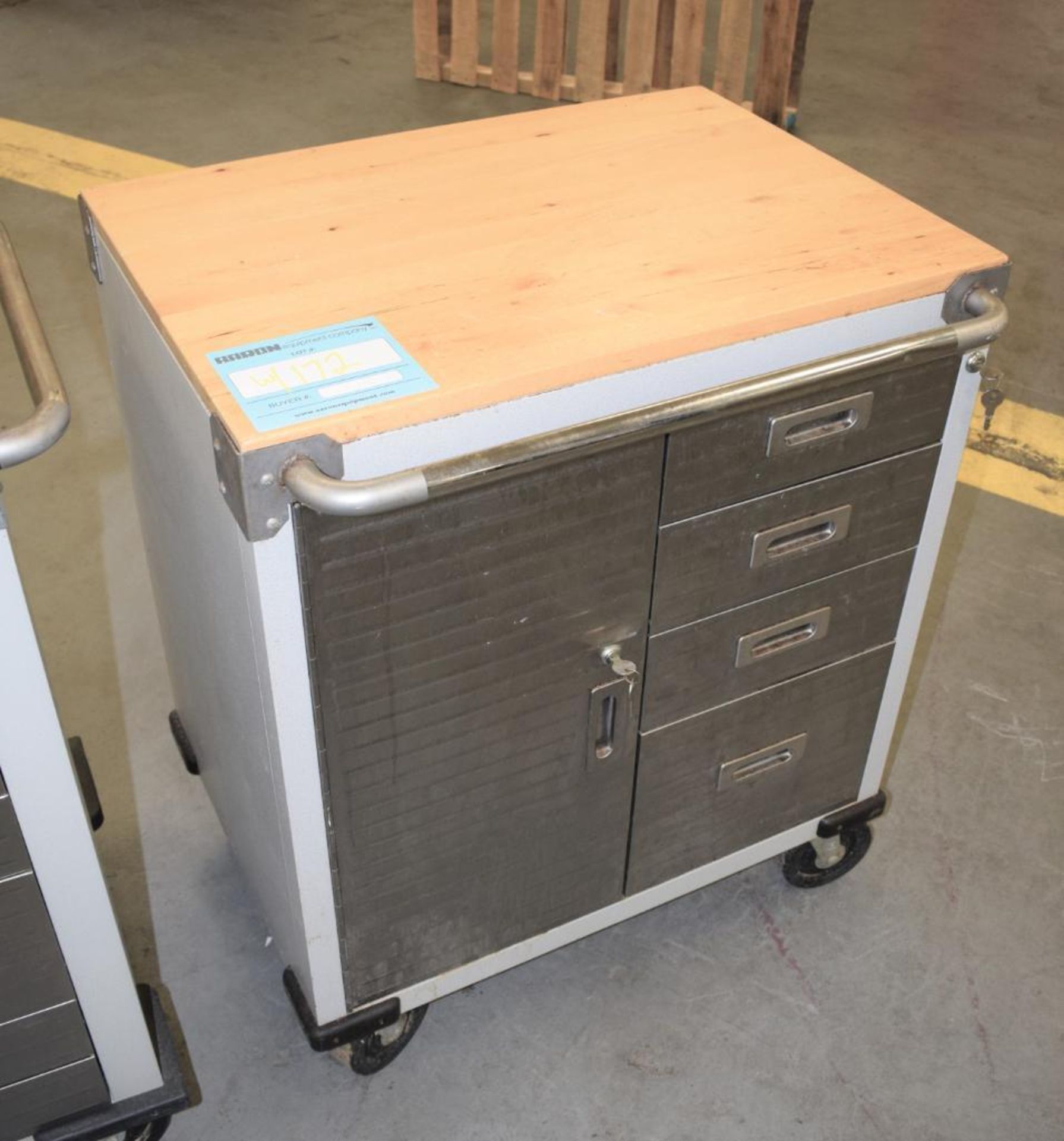 Lot Of (2) UltraHD Rolling Workbench Cabinets. (1) 12 drawer, (1) cabinet with wood top. (1) 4 drawe - Image 9 of 12