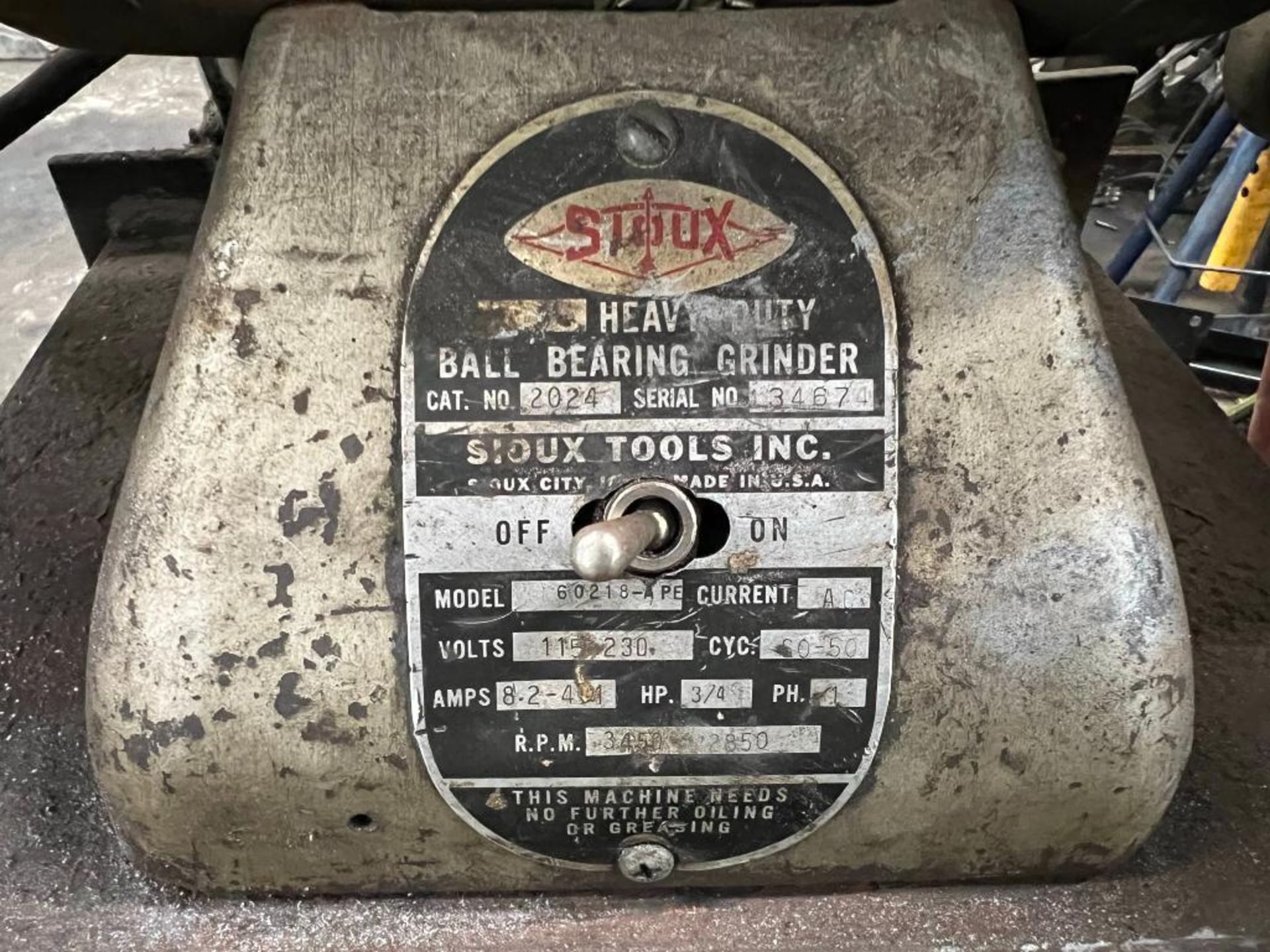 Stoux Heavy Duty Ball Bearing Grinder, model 60218-APE, S/N 134674 - Image 7 of 7