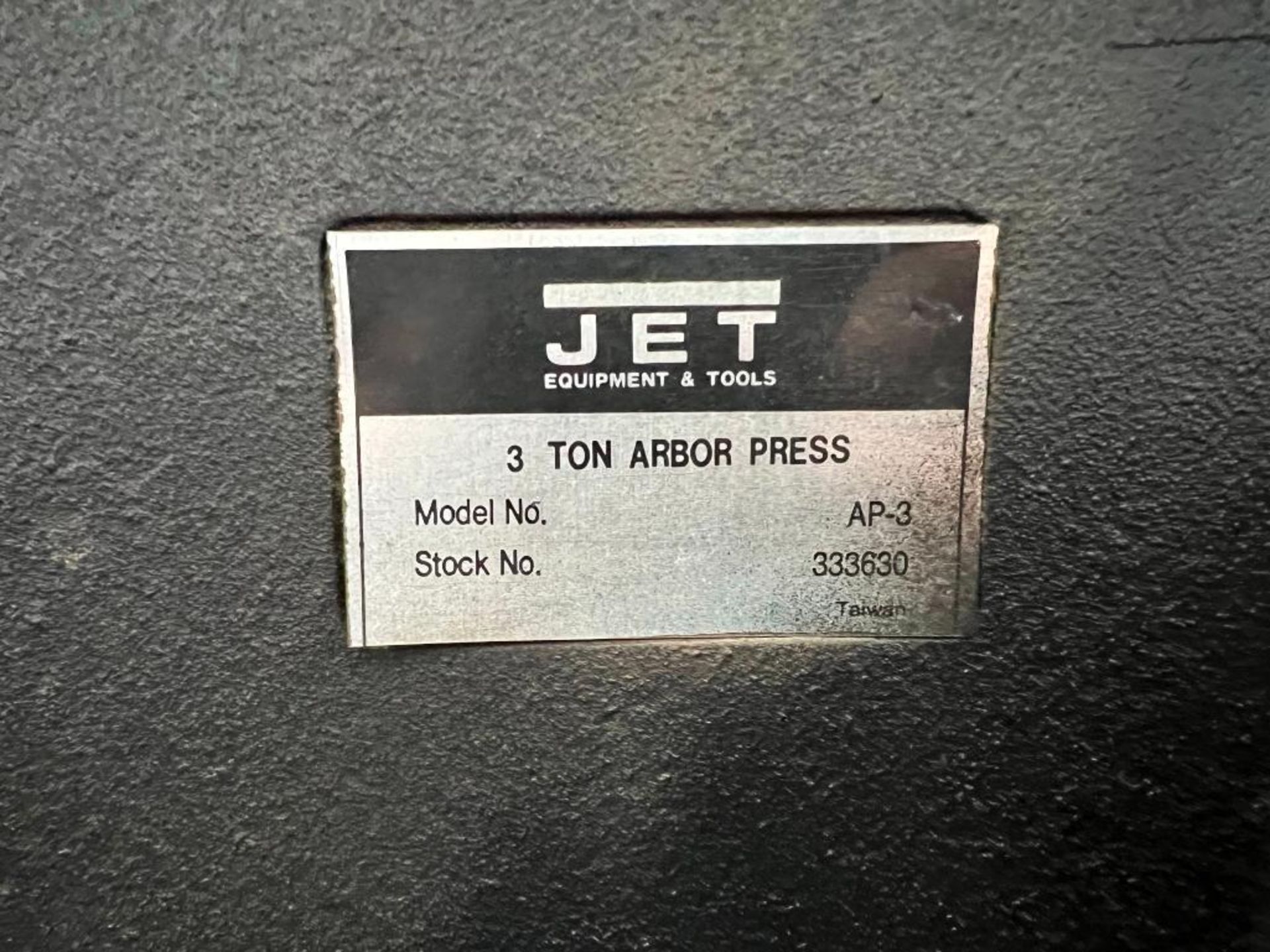 Jet Equipment & Tools 3 Ton Arbor Press, model AP-3 - Image 9 of 9