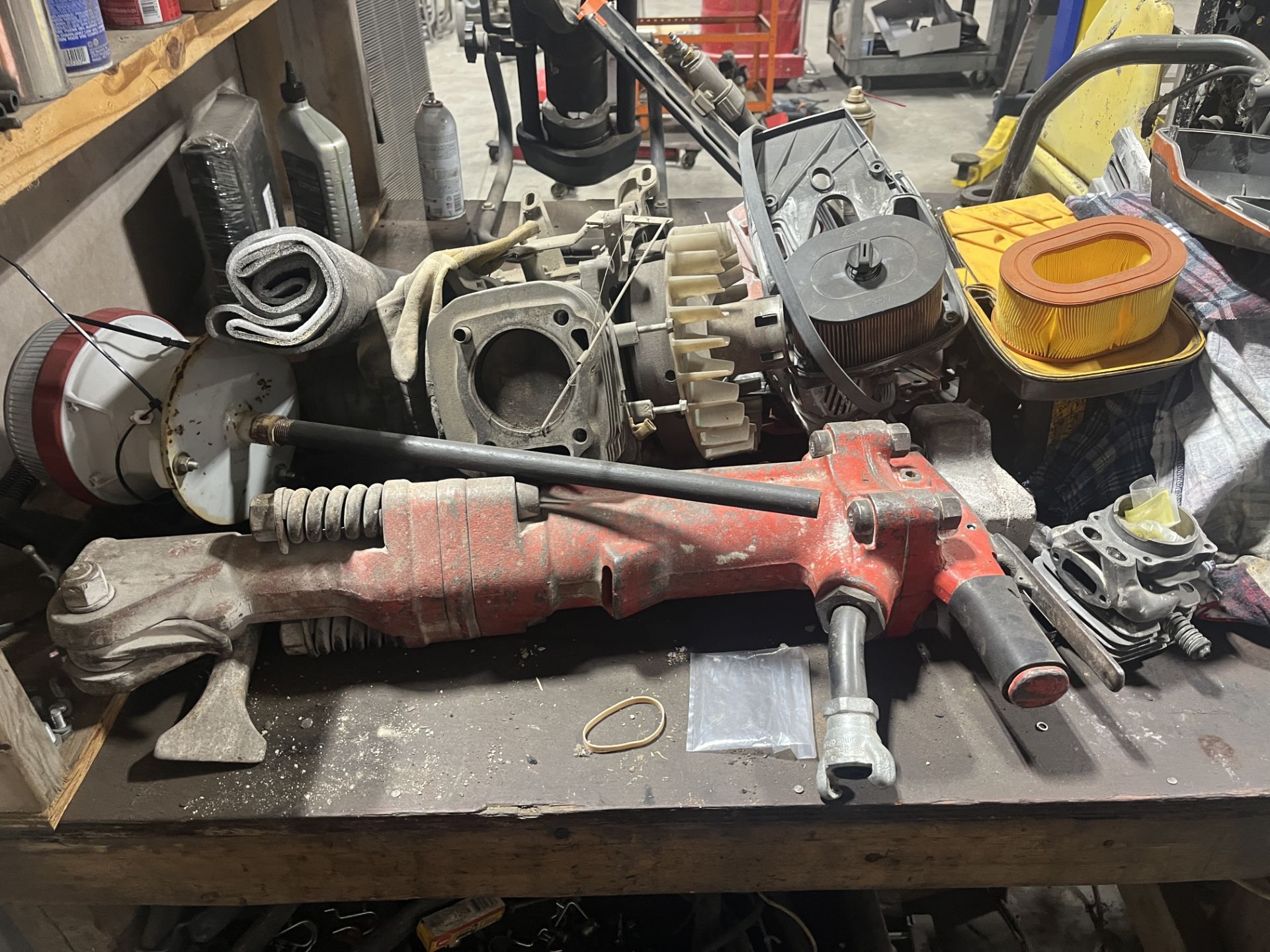 Lot: Table With Contents Including Assorted Saws, Mobile Crimp, Tools, & Misc. Pieces - Image 3 of 16