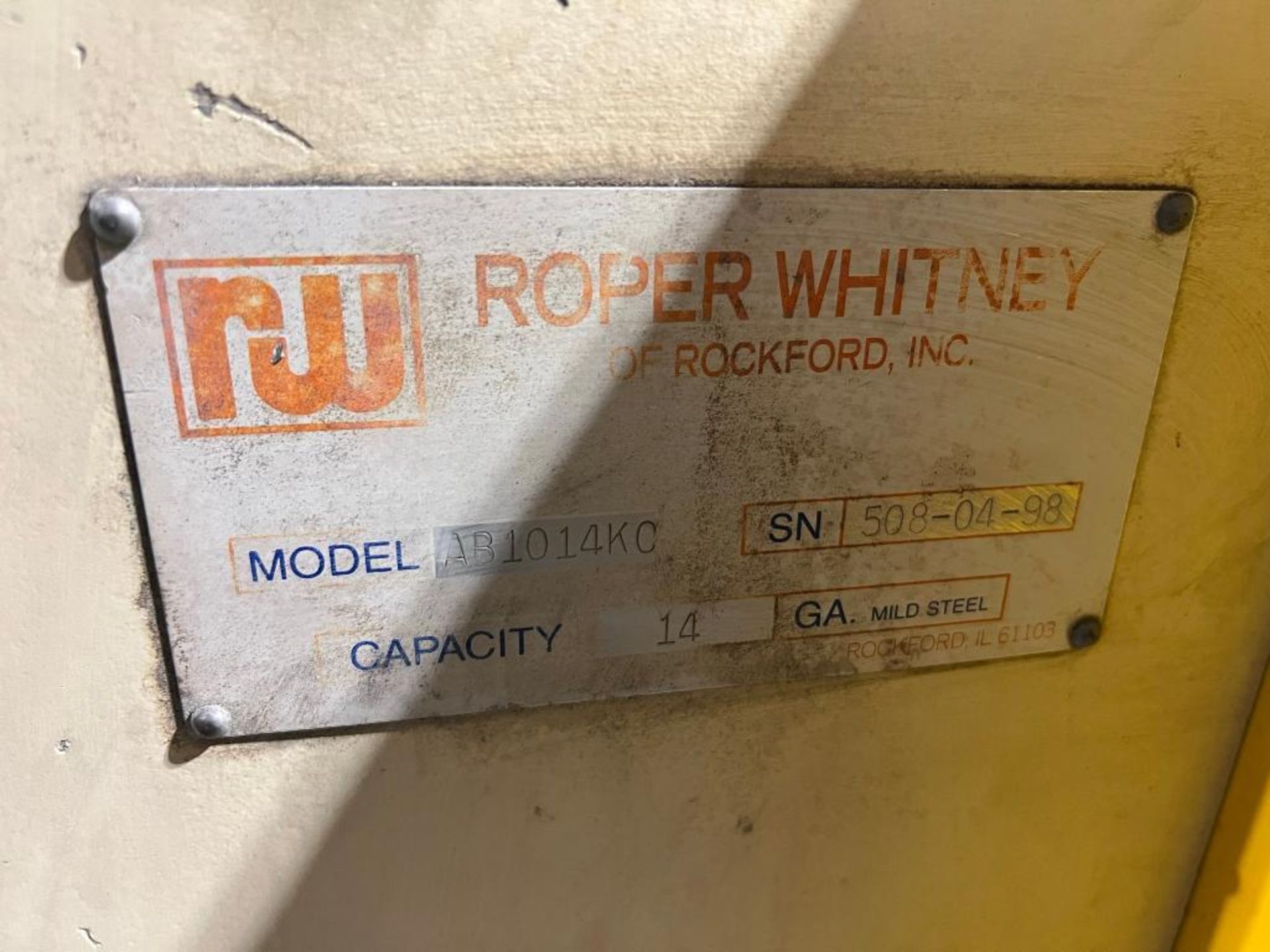 Roper Whitney CNC Folder Autobreak 2000 Model AB1014KC, S/N 508-04-98, 14 Gauge Mild Steel Capacity, - Image 4 of 9