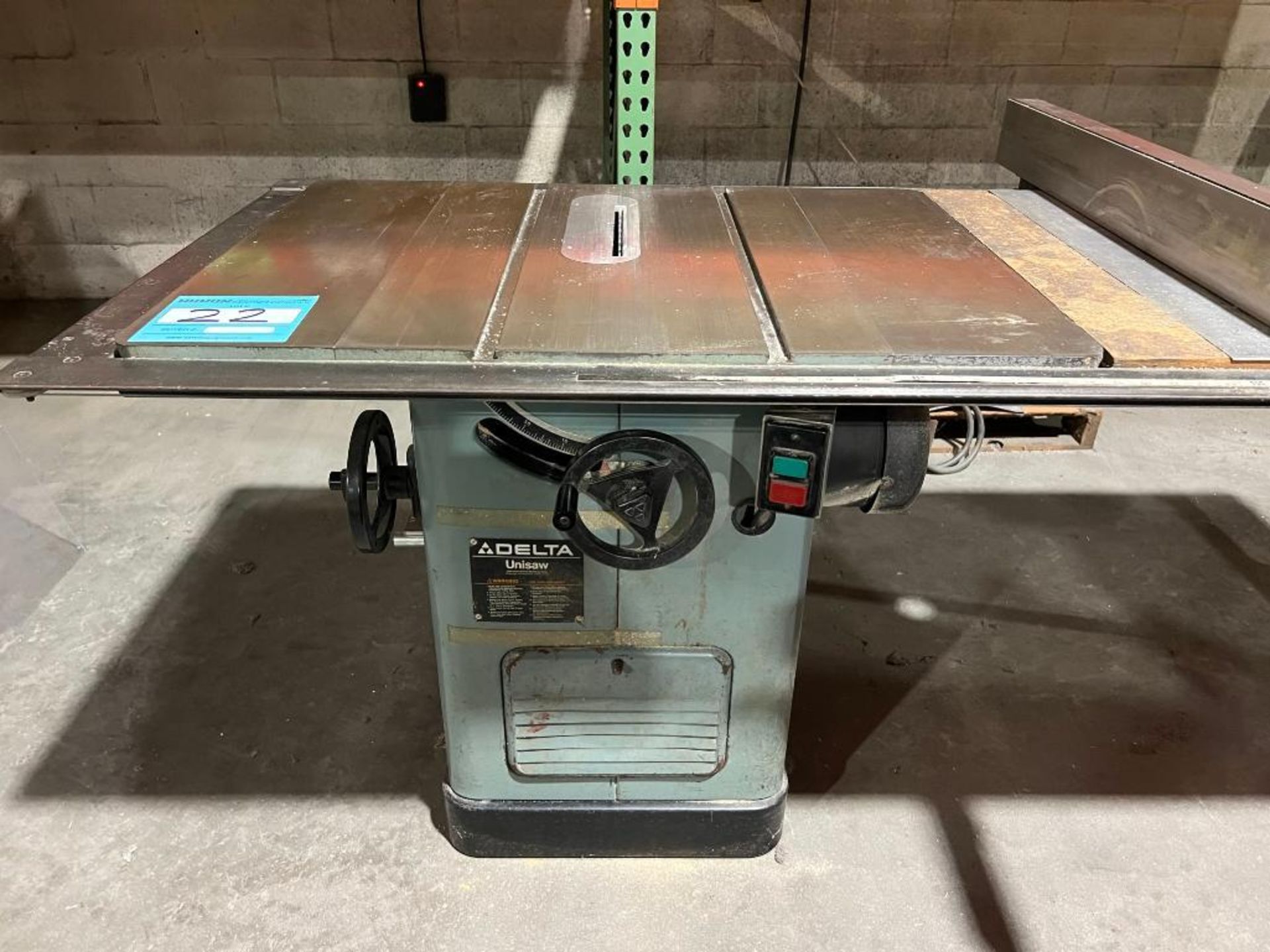 Delta Unisaw Table Saw, S/N 86B00540, 3 Phase Motor - Image 2 of 19