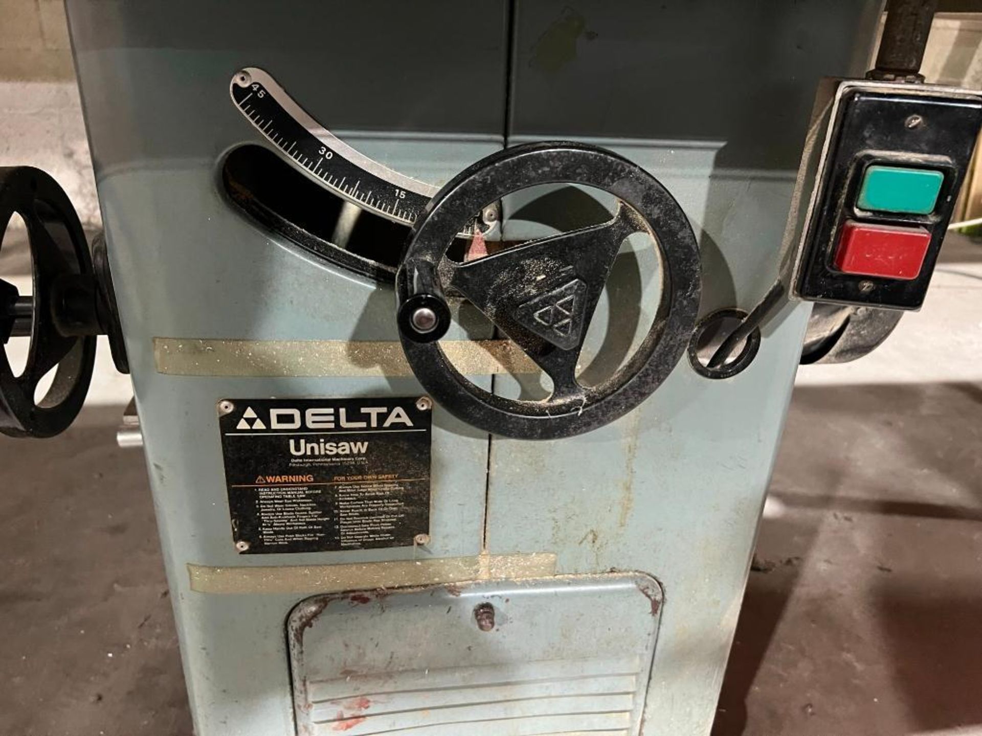Delta Unisaw Table Saw, S/N 86B00540, 3 Phase Motor - Image 11 of 19