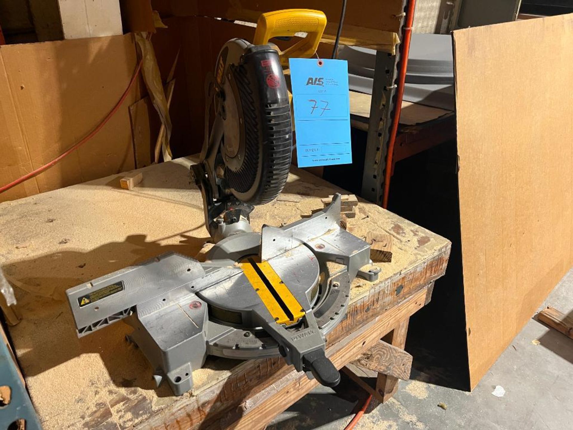 Dewalt 12" Compound Miter Saw Model DW715, with wooden table - Image 2 of 6