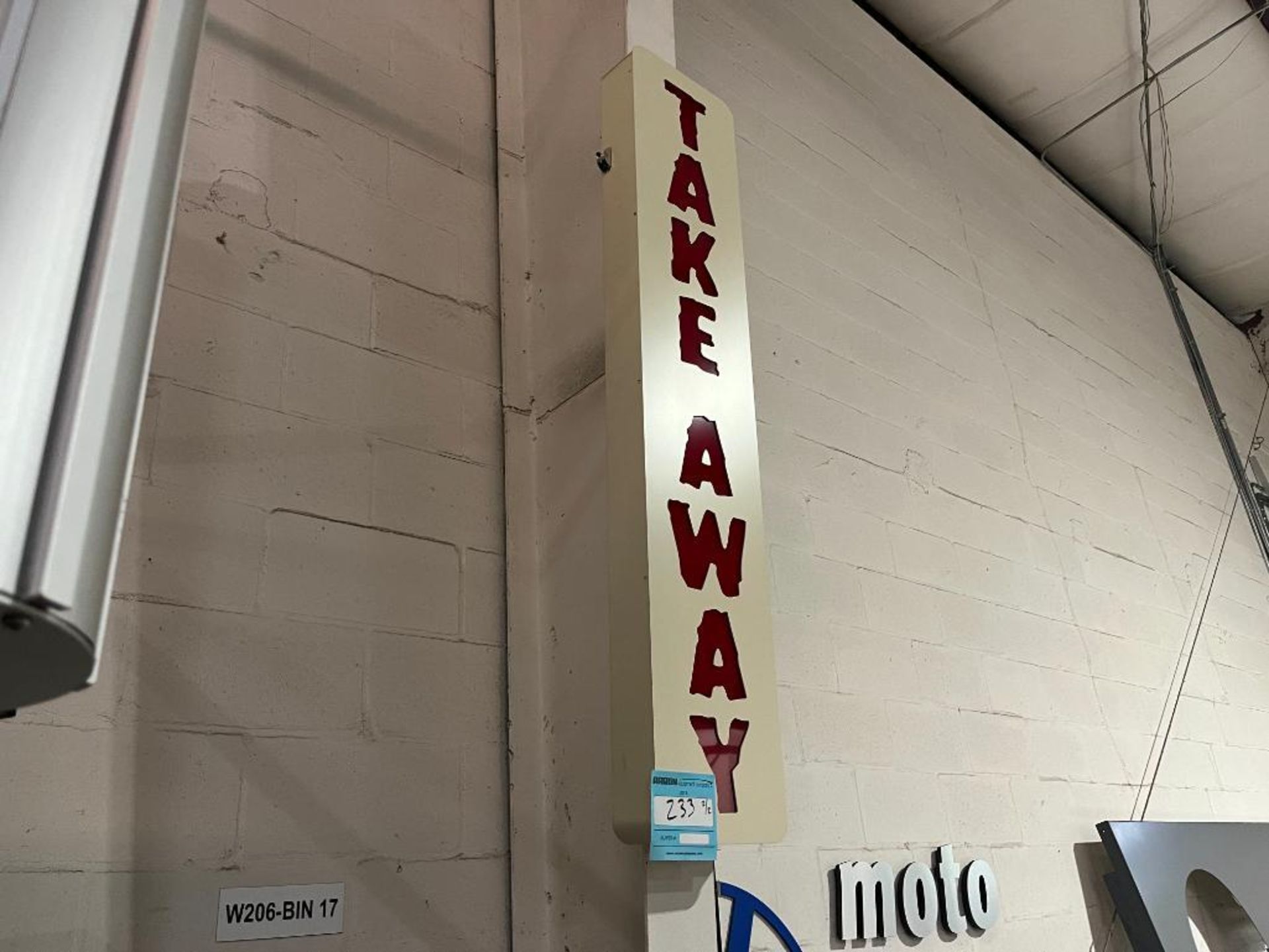 Lot: (2) "Take Away" light up signs - Image 3 of 4