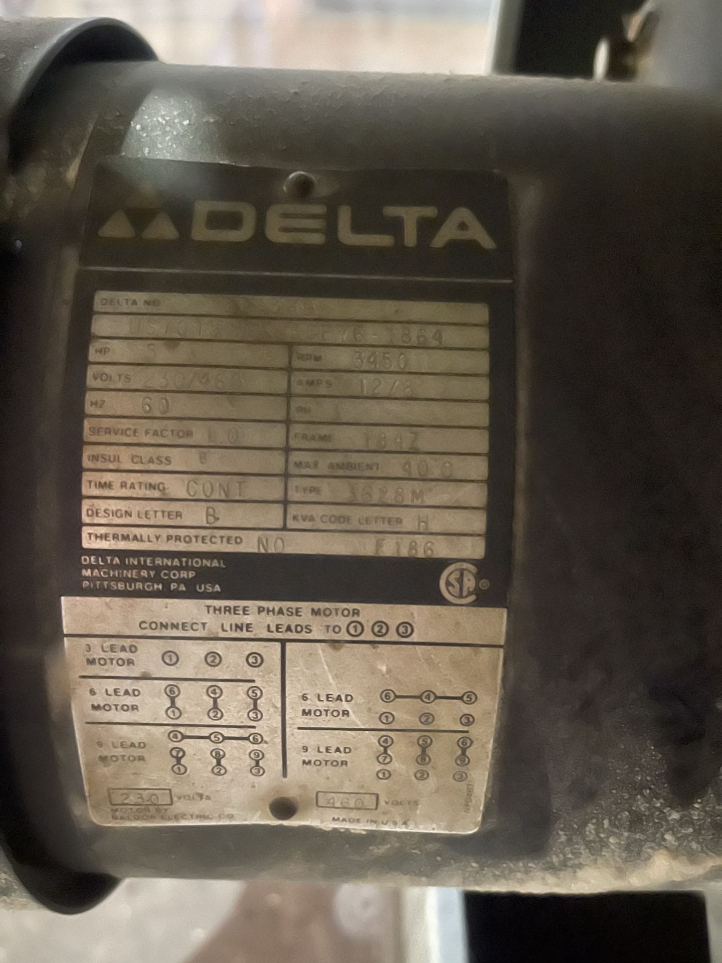 Delta Unisaw Table Saw, S/N 86B00540, 3 Phase Motor - Image 18 of 19