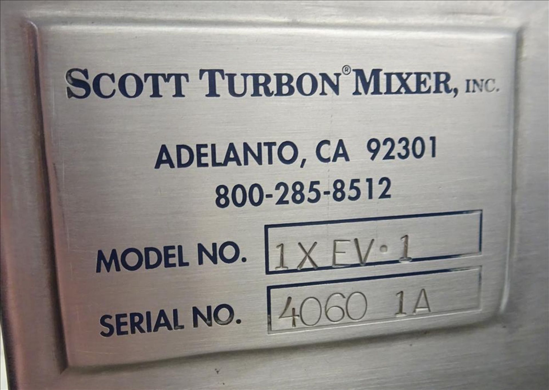 Used- Scott Turbon Mixer, Model 1XEV-1, Stainless Steel. Approximate 9-3/4" long mixing shaft. Drive - Image 31 of 31