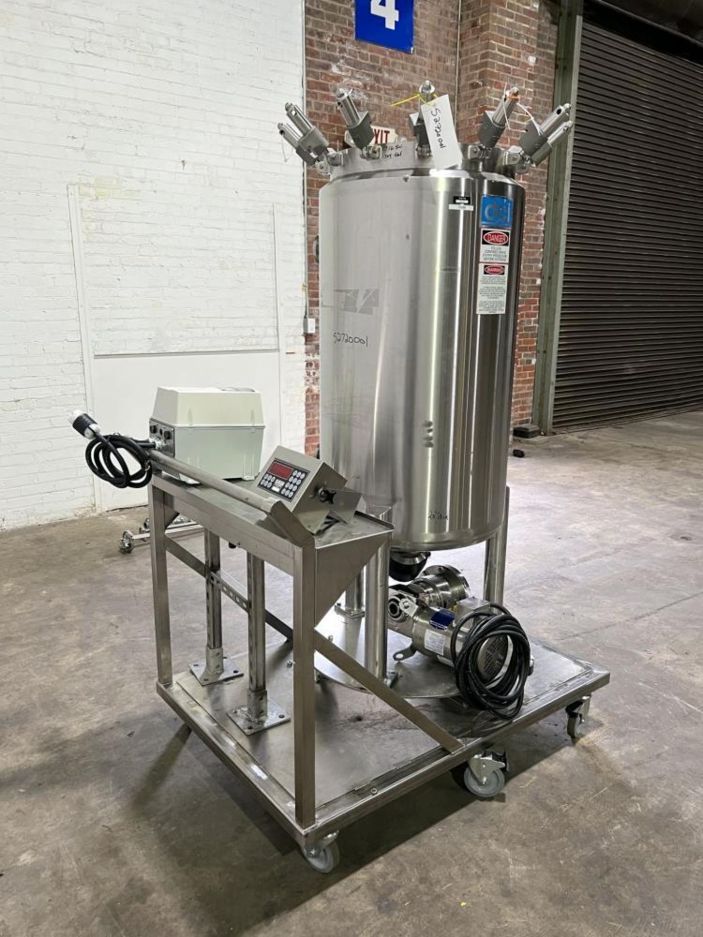 Used- DCI 60 Gallon Reactor, 316L Stainless Steel, Vertical. Approximate 20" diameter x 38.875" stra - Image 3 of 25