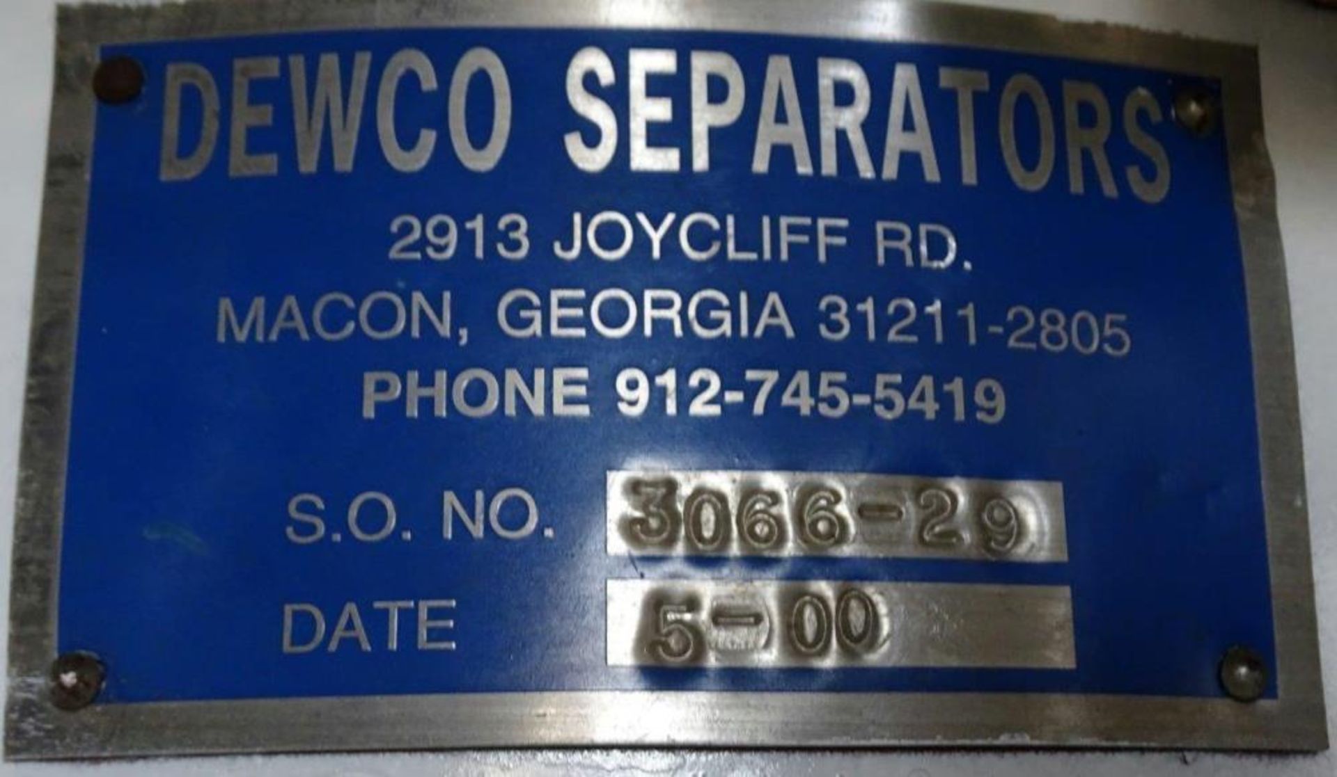 Used- Dewco Separators Screener, 30" Diameter, 304 Stainless Steel. Single deck, 2 separation. Drive - Image 13 of 15