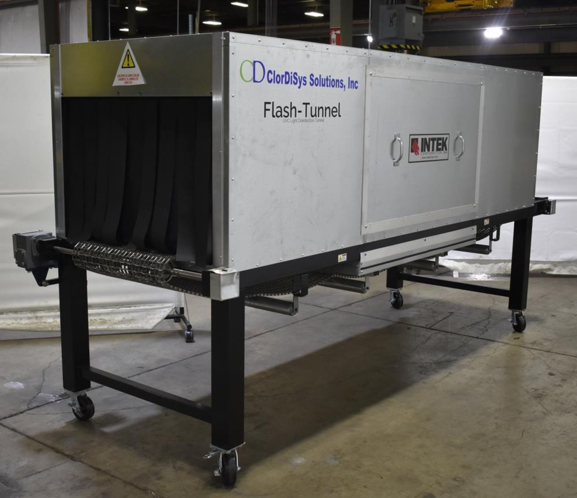 Used- Clordisys Solutions 106 Ultra Violet Sterilizer Flash Tunnel. Stainless steel link conveyor, a - Image 4 of 30