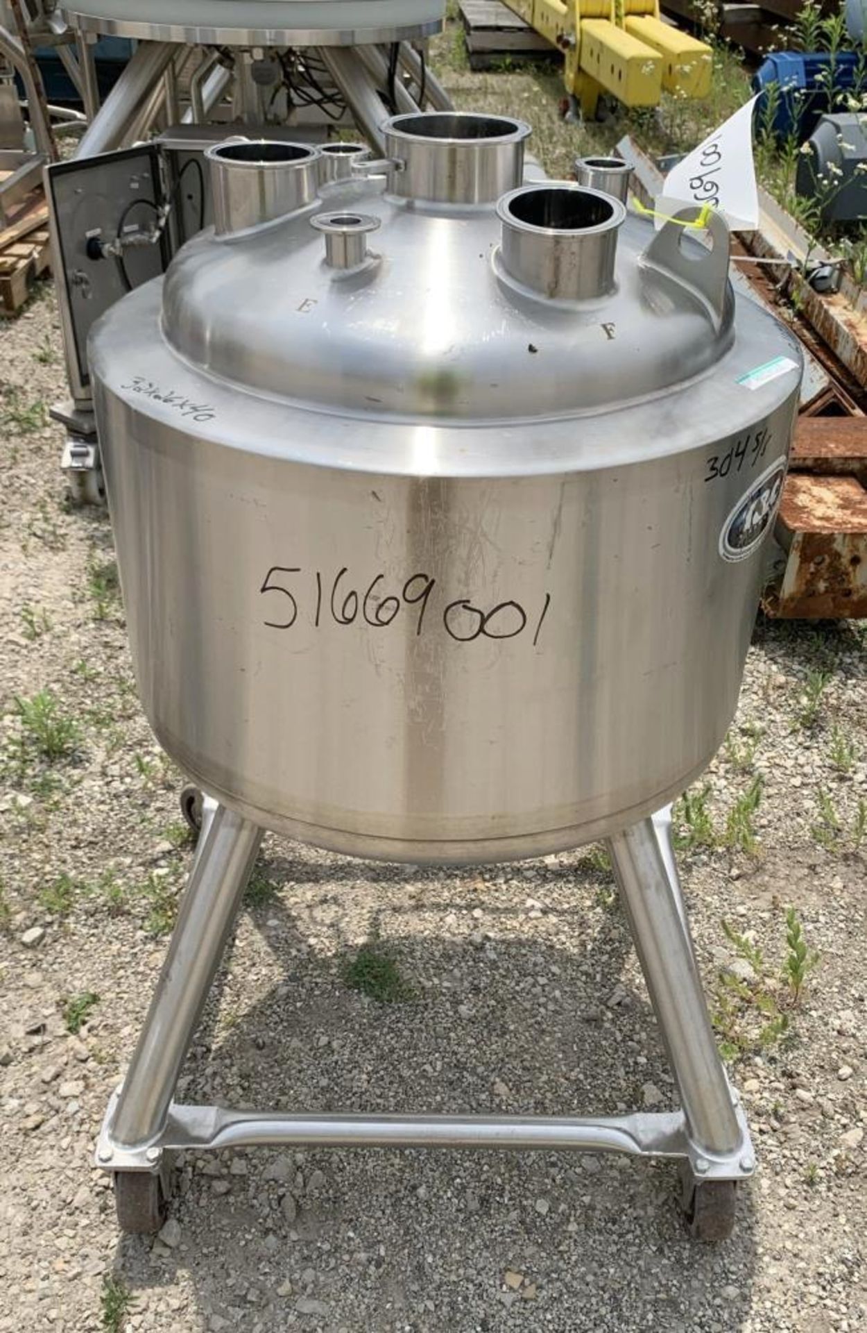 Used- T&C Stainless Reactor, 55 Liter (14.5 Gallon), 316L Stainless Steel, Vertical. Approximately 1