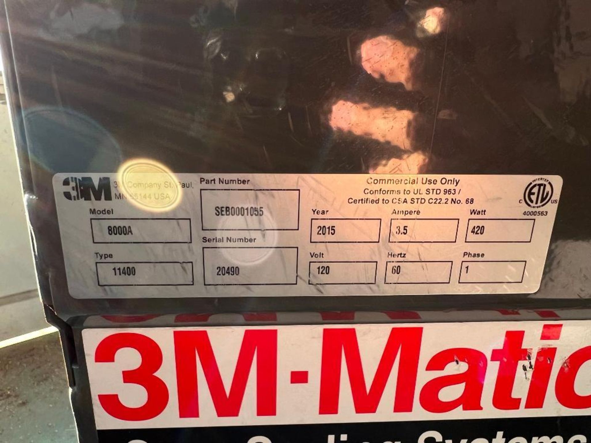 3M-Matic, top and bottom taper, Model 8000A, SN: 20490, year: 2015, 120V/1ph/60hz - Image 4 of 6