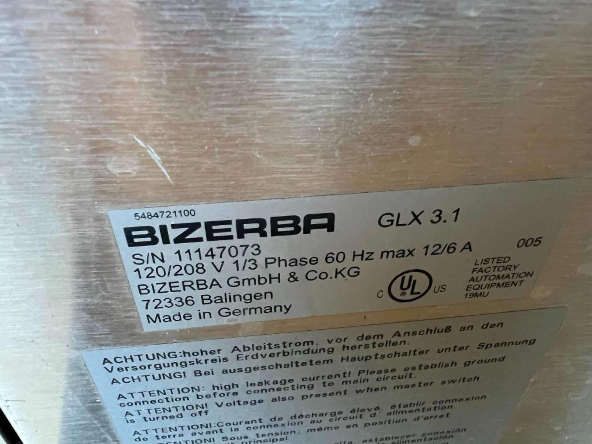 Bizerba check weigher, model: GLX 3.1, sn: 11147073, 208V/60hz/1-3ph, 105 L X 23.5 W X 29 H - Image 4 of 9