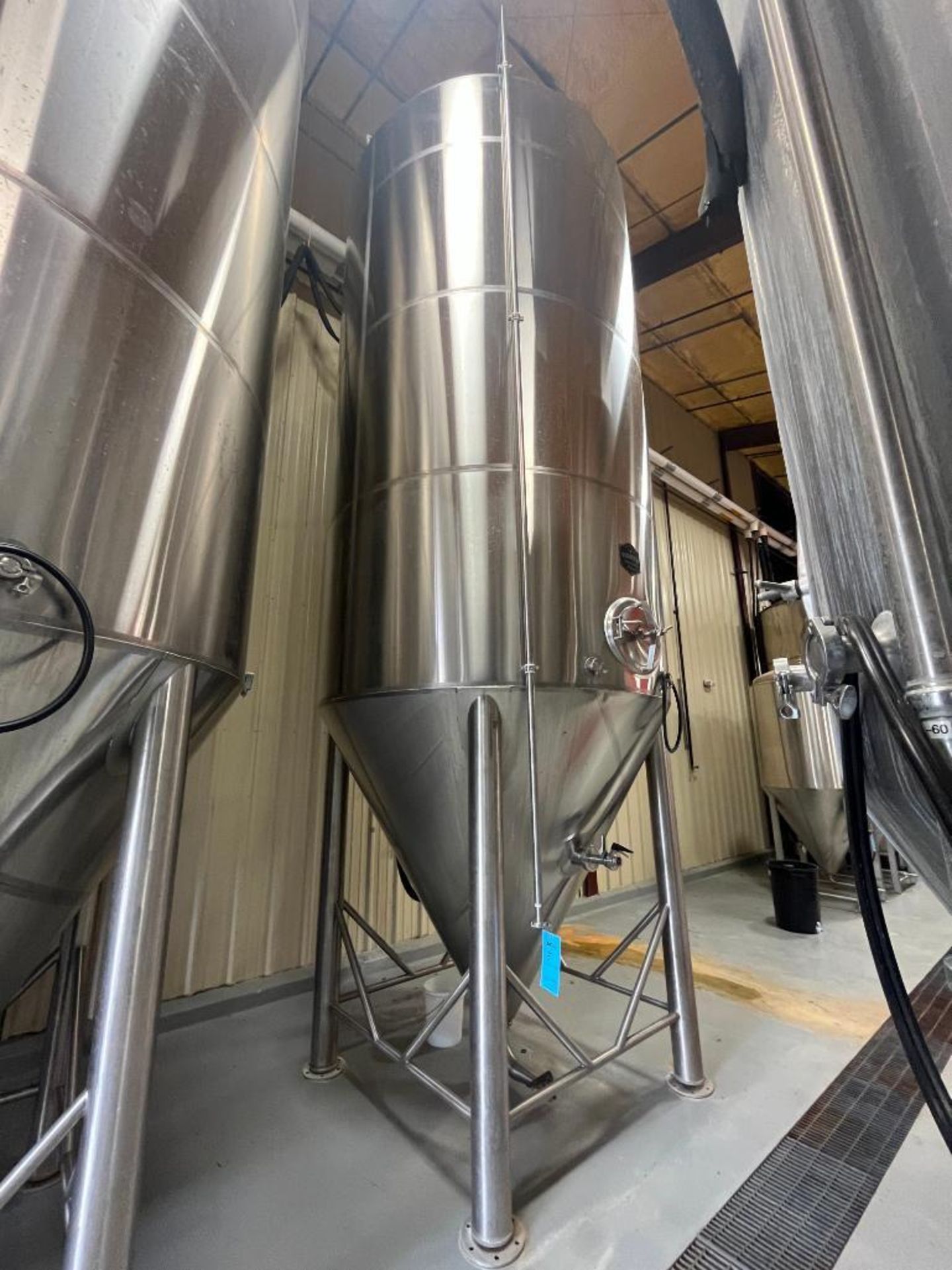 Pioneer 304 Stainless Jacketed Fermenter Tank, Approximate 150 Working BBL (6000 Gallon Total). Glyc