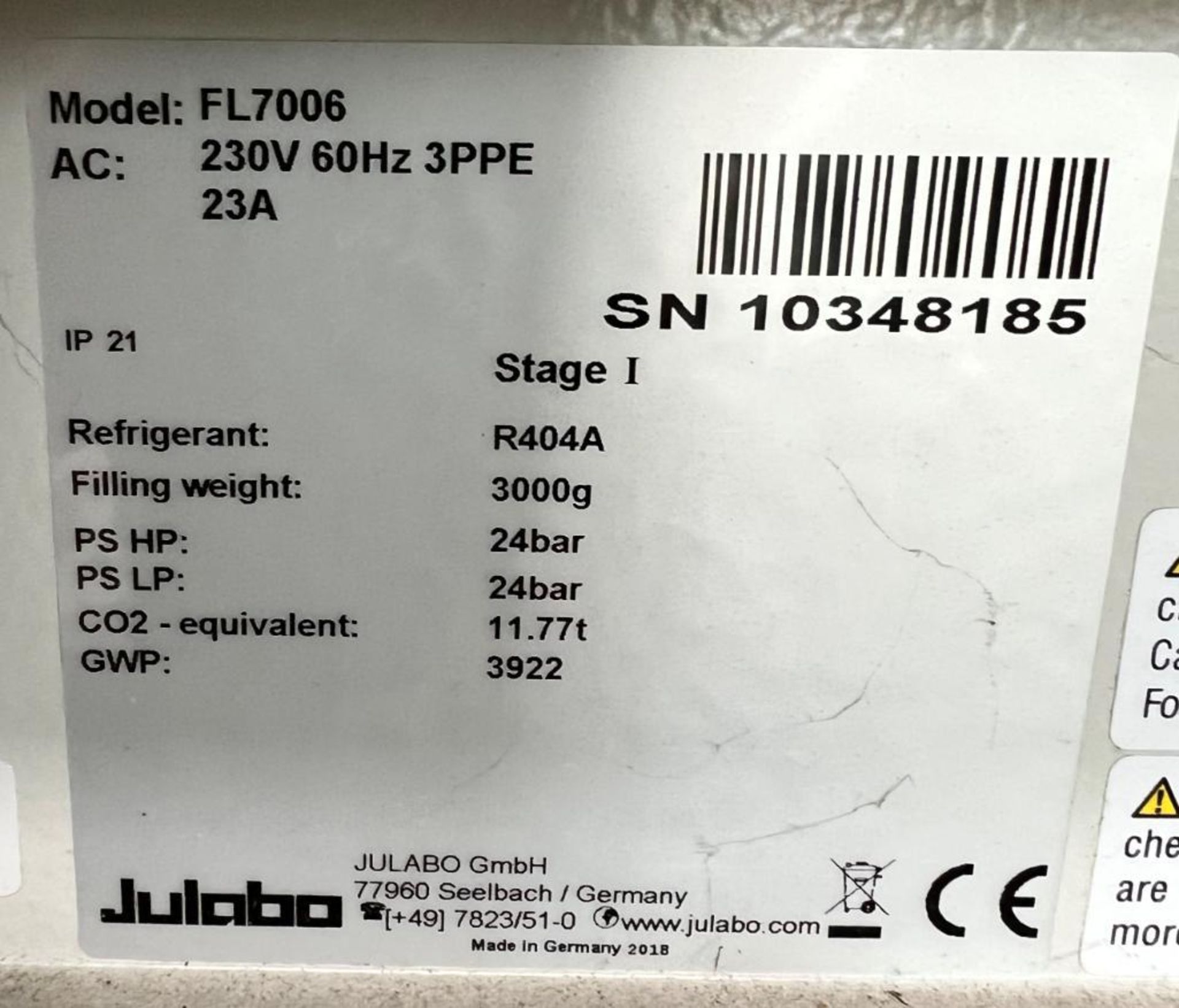 Julabo Recirculating Chiller, Model FL7006, Serial# 10348185. - Image 4 of 4