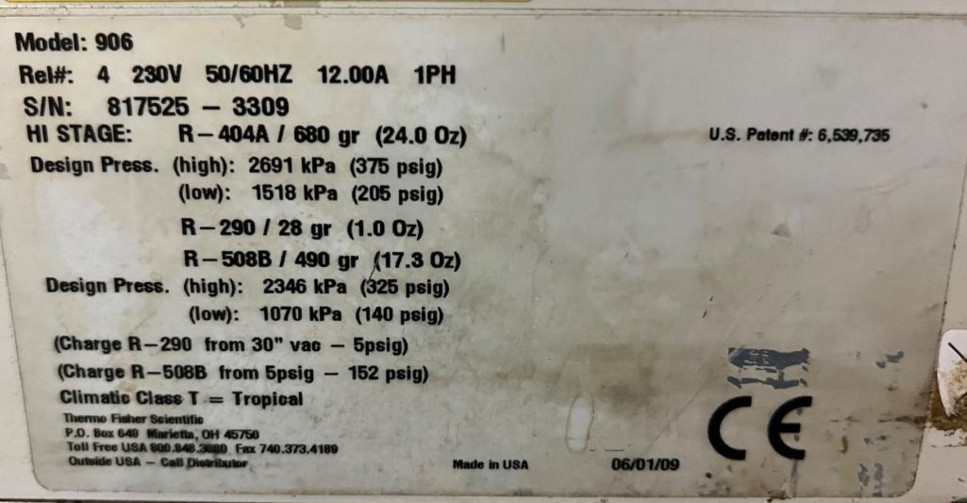 Lot Of (2) Thermo Scientific Forma 900 Series Freezers. (1) Model 906, serial# 817525-3309, (1) mode - Image 5 of 12