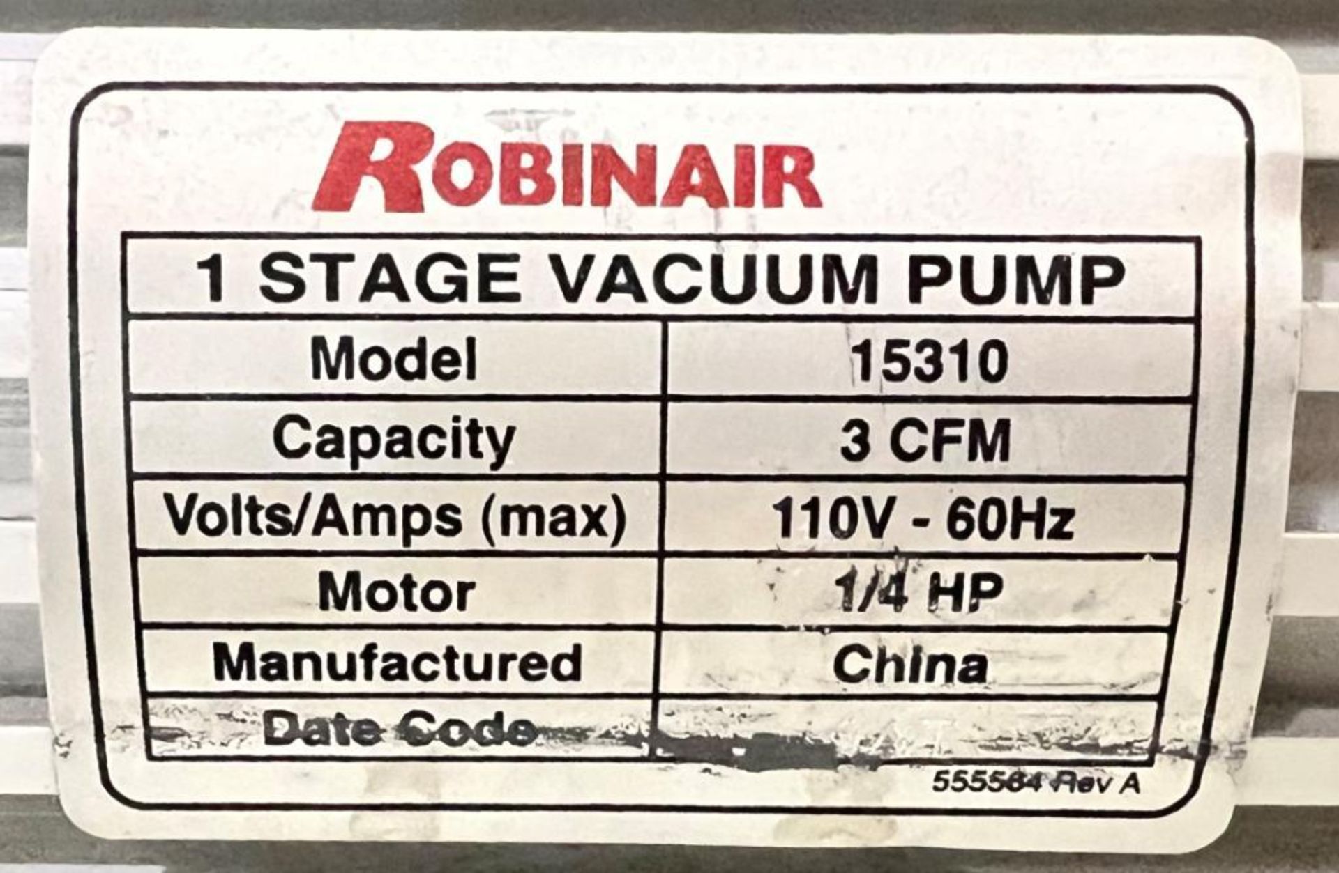 Lot Of (2) Vacuum Pumps. (1) Welch CRV PRO 8 rotary vane vacuum pump, model 3081-01, serial## 180529 - Image 9 of 9